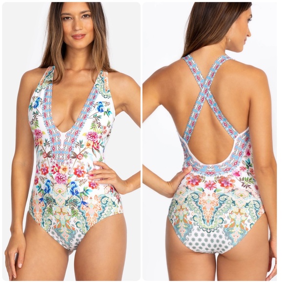 Johnny Was Other - Johnny Was Dreamer One Piece Bathingsuit Womens XXL Floral Summer Swim Wear